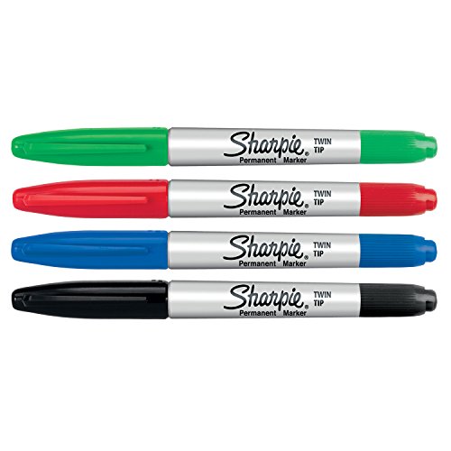 Sharpie Twin Tip Permanent Marker - Assorted Standard Colours (Pack Of 4) #TOP1