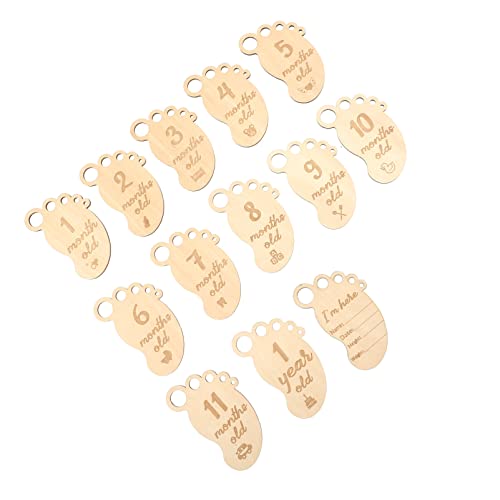 TOYANDONA 13 Pcs Milestone Mensal de Madeira Cartões Bebê Milestone Discs Newborn Fotografia Adereço