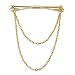 JOMSK Hommes Collier Broche Cravate Clip Barre chaîne Chemise Collier Broche Cadeau de Mariage Costume Broche Revers épingle vêtements Accessoires, Couleur Or