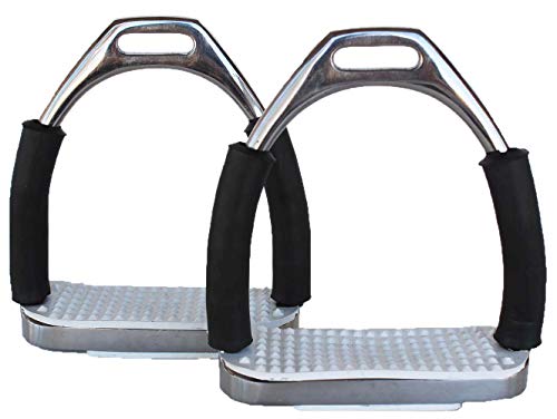 PRORIDER Horse Saddle English Stirrups Riding Flex Fillis Irons Double Jointed 51112SL