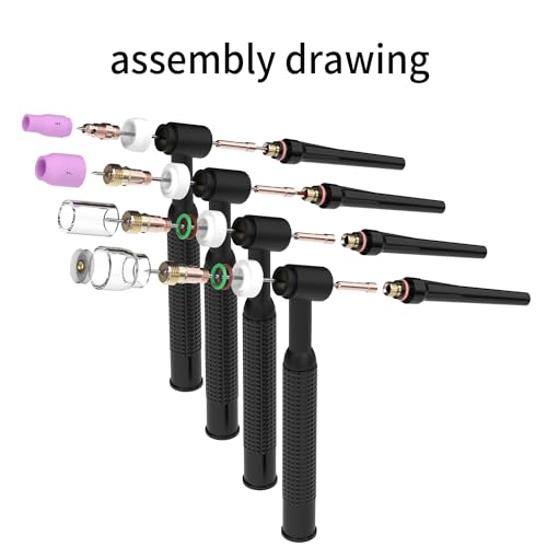 Image of 123 Pcs TIG Welding Torch Kit - Alumina Nozzle, Collets, Stubby Gas Lens #12 Heatproof Glass Cup, Consumables for WP-17 /18 /26