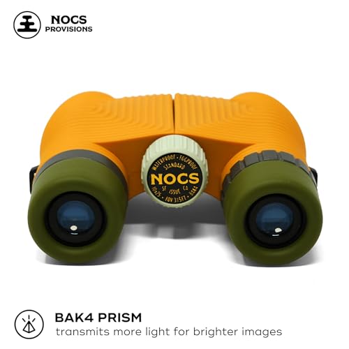 Image of Nocs Provisions Standard Issue 10x25 Waterproof Binoculars, 10X Magnification, Bak4 Prism, Wide View Multi-Coated Lenses for Bird Watching, Hiking & Backpacking - Beeswax Yellow