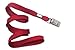 100 Red Flat Non-Breakaway Lanyards With Steel Bulldog Clip