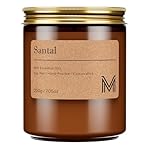 M&SENSE Santal Scented Christmas Candle Gift, Aromatherapy Candle Set for Women, Soy Wax Candles Home Scented, Long Lasting Amber Jar Candles Gift for Christmas, Thanksgiving, Holiday