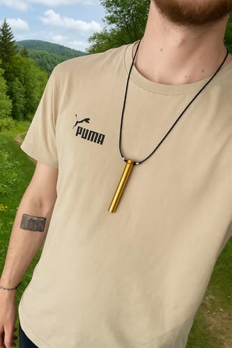 NKS Fat Sniffer - ZiehROHR aus Edelstahl + Leinen-Tasche + BallerKarten + Kette zum Umhängen (Grau)