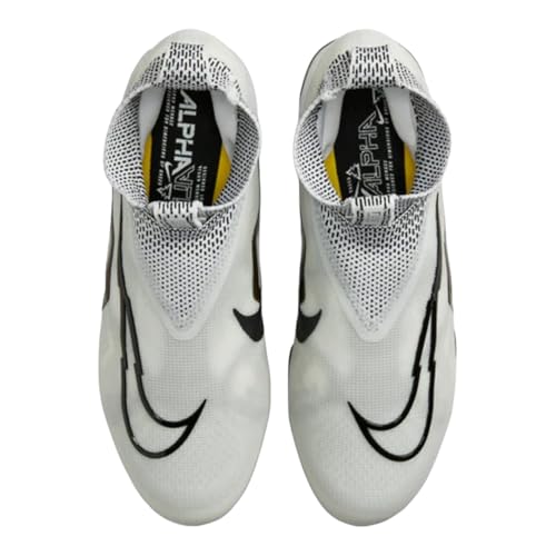 Image of Nike Alpha Menace Elite 3 White /Particle Grey /Opti Yellow /Black Mens Football Cleat.