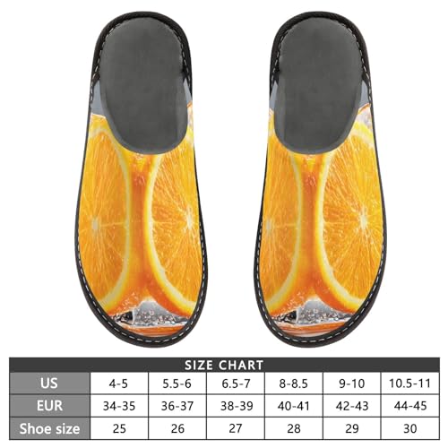 House Slippers Ice Lemon Print, Outdoor Indoor Unisex Rubber Sole Memory Foam 4-52