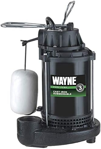 WAYNE CDU790 1/3 HP Submersible Cast Iron and Steel Sump Pump With Integrated Vertical Float Switch (Renewed)