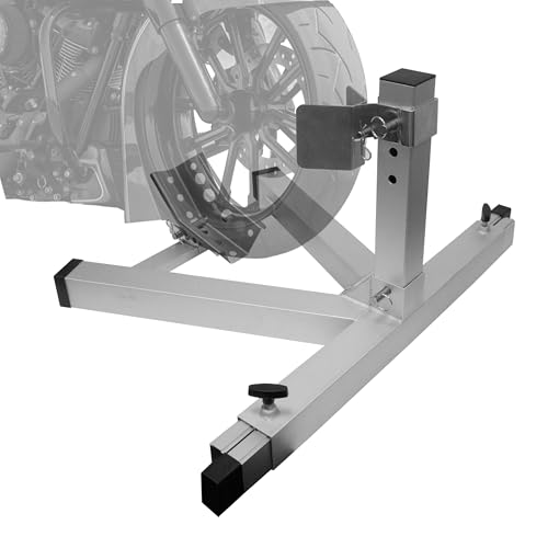 Image of Extreme Max 5001.5975 Pro Series Aluminum Lightweight Heavy-Duty No Drill Adjustable Motorcycle Wheel Chock for Trailer, Garage, or Truck - Fits Tires 15 inch to 22 inch