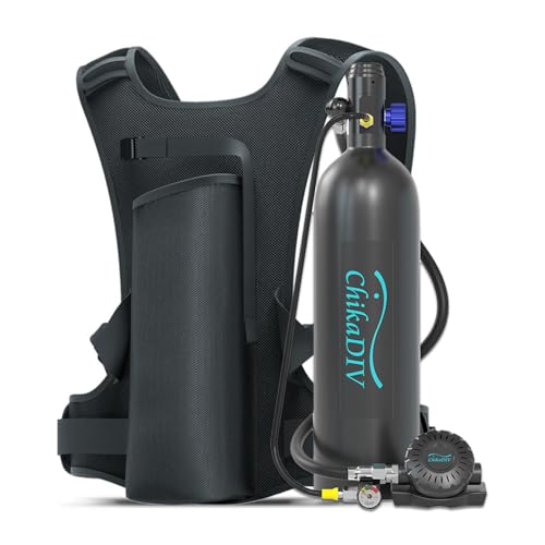 CHIKADIV 1.9L Scuba Tank – Reusable Pony Tank for Underwater Exploration Gear, 25-30 Min Underwater Use, Ideal Scuba Pony Bottle