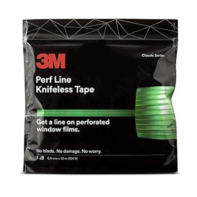 VViViD Knifeless Perf Line 6.4mm x 50M (164ft) Vinyl Wrap Cutting Tape Perfect for Perforated Window Films + Yellow Detailer