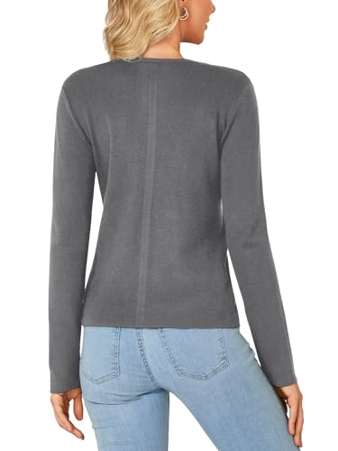Image of LYANER Women's Fall Sweaters V Neck Long Sleeve Slim Fit Pullover Knitted Tops