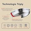 TeCuisine – Lot Coffret de 3 Poêles Inox 18/10 Triply – 20/24/28 cm – Avec Manche Amovible – Sans Revêtement – Sans PFAS, PFOA, PTFE – Compatible Tous Feux Dont Induction – Cuisson Saine et Durable