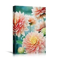 Canvas Wall Art Pink Petals Colorful Farmhouse/Country Floral Multicolor Patterns Photography - 12x18 inches