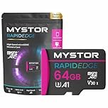 Mystor Micro SD Memory Card for Tapo Camera C82, C120, C210, C220, C110, C225, C211, TC40, TC41, TC65, TC82, C510 Micro SD Card for Tapo Camera Security Cam SD cards MicroSD (64GB MicroSD RapidEdge)
