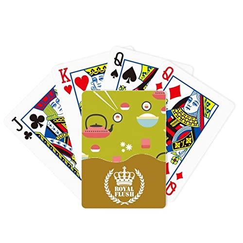 Reis-Teekannen-Tasse, Sushi, Japan, Royal Flush Poker Spielkartenspiel