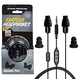 Plugfones Guardian Plus, Earplugs with Audio, 26 dB NRR, Noise Isolating Mic and Controls
