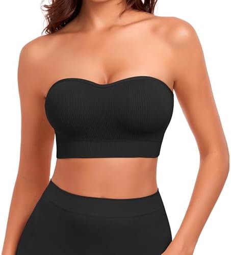 SIMIYA Wireless Strapless Bras for Women Push Up Bandeau Bra Non ...