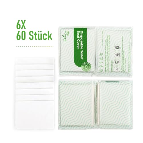 LAC FOR YOU Einweg Toilettensitzbezug 60 Stück - Wc Papiersitze Toilettenauflage Reisezubehör - Wc Auflage Einweg für Unterwegs (43x36)