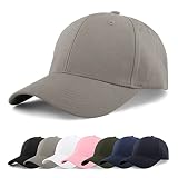 Momoshe Kappe Herren Sommer Baseball Cap Damen Sommer Basecap Verstellbare Kappen Baumwolle Outdoor Frauen Running Freizeit Grau L XL