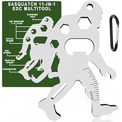 Funny Sasquatch Gifts for Men - Small EDC Pocket Multitool with Carabiner Cool Stocking Stuffers Birthday Fathers Valentines Gifts for Him, Unique Outdoor Camping Hiking Gift Ideas for Sasquatch Lover