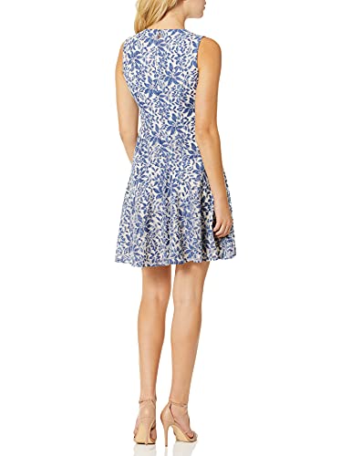 Tommy Hilfiger Sleeveless Fit And Flare For Women To Wear As A Party Dress, Denim/Ivory, 12 #TOP1