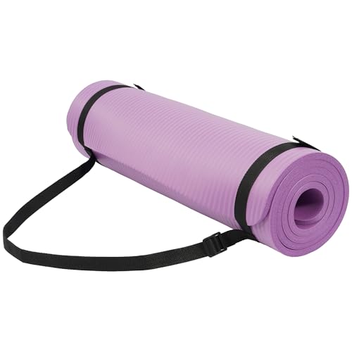 Image of BalanceFrom GoYoga All-Purpose 1 /2-Inch Extra Thick High Density Anti-Tear Exercise Yoga Mat with Carrying Strap