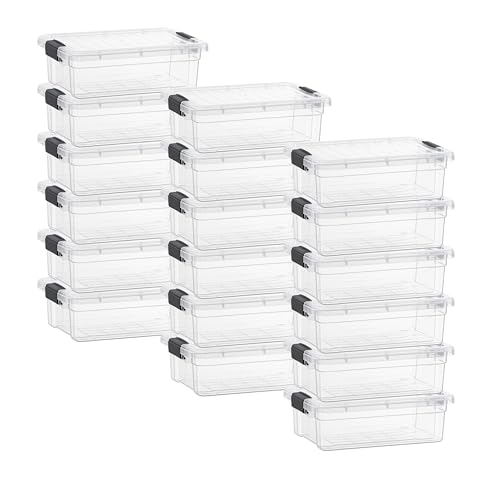 Image of Superio 2.3 Quart Clear Plastic Storage Containers with Lids, Stackable Organizer Bins, BPA-Free Storage Boxes for Home, Office, Dorm & Classroom, 18 Pack