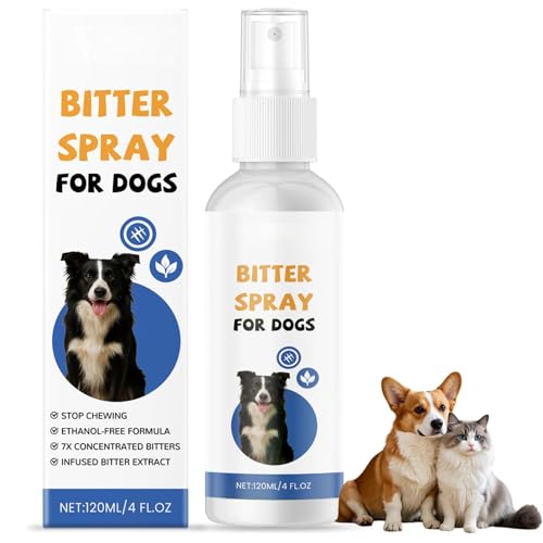 AurolaGlow Anti Chew Spray for Dogs- Bitter Apple Dog Deterrent, Behavior Training Aid to Stop Destructive Chewing and Licking of Bandages, Paws, Shoes, Fur, Doors, and Furniture -120ml