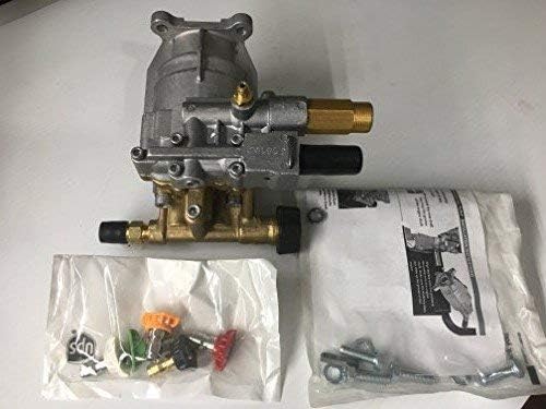 BONUS PAC 5 TIPS + BRASS HEAD HORIZONTAL 22mm outlet 3100 PSI PRESSURE WASHER PUMP KIT 3/4 SHAFT REPLACES DELTA,HUSKY GENERAC EXCELL DEVILBIS, RIDGID PUMP # 309515001,BLACKMAX HUSKY SIMPSON TROY-BILT