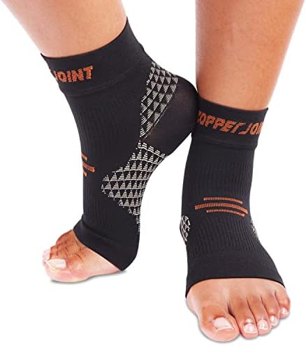 CopperJoint Foot Sleeve - Elastic Ankle Compression Socks for Women & Men, Foot Braces, Copper Ankle Brace Women Wrap, Copper Infused Compression Support for Running, Sports