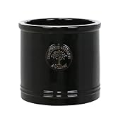 Large 30cm Black Heritage Cylinder Garden Ceramic Planter Plant Flower Pot - Frost Proof