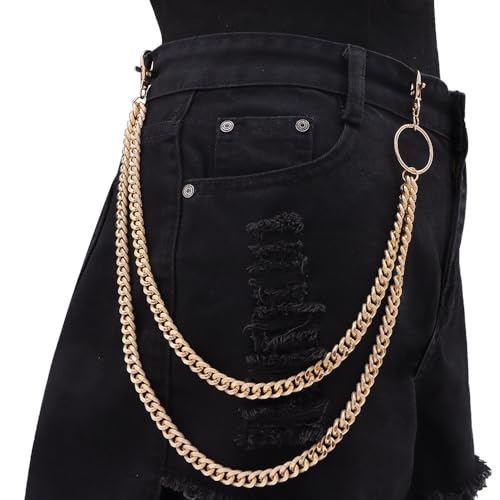 Punk Pant Chain for Women Men Vintage Gothic Cross Rivet Mansard Pant Chain 80's 90's Hip Hop Jeans Chain Charm Layered Rock Wallet Chain for Men Clothing Accessories Halloween Jewelry2