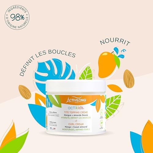 ACTIVILONG - Crème Actikids Cheveux Bouclés À Crépus 300ml - Pour Enfants À Partir De 3ans - 98% Naturel - Vegan - Parfu