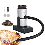 BORUIT Smoking Gun Food Smoker Portable Wood Cocktails Smoke Infuser with Wood Chips,Food Kitchen Smoker for Sous Vide Meat Salmon Cocktails Drink Cheese BBQ Grill,Great for Foodie Gifts（Silver)