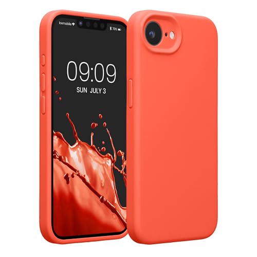 kwmobile Housse Compatible avec Apple iPhone 17e / iPhone 16e Coque - Housse de téléphone Protection Souple en TPU Silicone - Corail Fluo