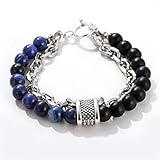 Generic Stein Armband,7 Chakra Vintage Lapislazuli Stein Perlen Kette Aus Armband Energiebilanz Armreif Charm Schmuck Männer Frauen Freund