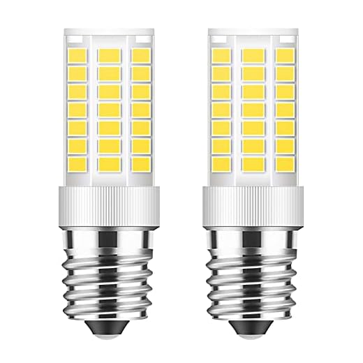 TAIYALOO E17 LED Bulb Dimmable, 5W Microwave Oven Bulb, Daylight White 6000K, 40W Halogen Bulb Replacement for Microwave, Over Stove Appliance, Range Hood, E17 Intermediate Base (2 Pack)