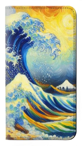 Étui cuir iPhone 17 Pro Max Great Waves housse flip pour sublimer votre quotidien