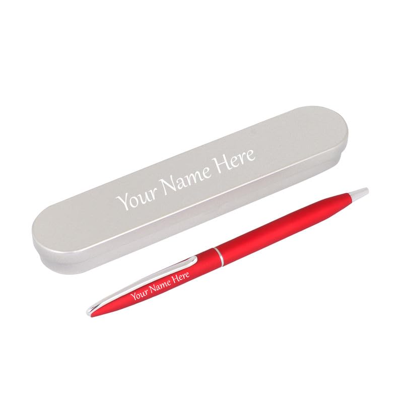 Image of Roshfort Personalized Metal Pen with Blue Ink Signature Pens Customize Print Name Gift for