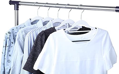 Image of Plastic Clothes Hangers Dry Wet Hangers Space Saving Clothes Hangers, Plastic Hangers with Non-Slip Pads Clothes, Suit Hangers Heavy Duty Coat, Underwear, Pants, Shirts (White, Pack of 15)