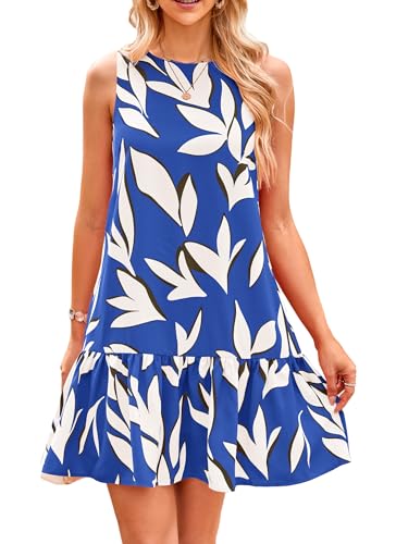 Image of PRETTYGARDEN Women's 2025 Summer Boho Floral Mini Dress Sleeveless Backless Short Wedding Guest Beach Vacation Sundresses