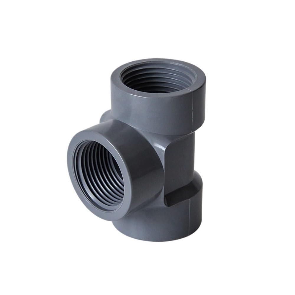 Connettore per tubo in PVC Connettore for tubo in PVC grigio, tappo terminale/raccordo a T da 1/2 pollice a 1 for irrigazione giardino, giunto filettato femmina in, 10 pezzi(Black,1inch)