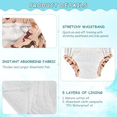Image of Toddler Potty Training Underwear Cotton Absorbent Soft Baby Girl Boy Potty Training Pant 2t-5t
