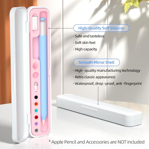 Image of AZF Hard PC&Silicone Magnetic case for Apple Pencil case(Apple Pencil Pro /2nd Gen /1st / (USB-C) and Samsung Galaxy S-Pen Series Pencil Protection Carrying Case. (Pink)