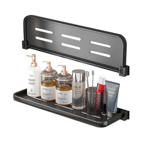 BShasrlim Small Folding Wall Shelf - Waterproof and Rust-Proof 90° fold Down - Easy Installation Folding Metal Shelf, Ideal for RV, Laundry, Toilet, Kitchen and Sofa(Set of 2 15.75in)