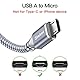 Siwket Micro USB Kabel 3M, Nylon USB anf Micro Ladekabel Android Ladekabel für Samsung Galaxy Edge/S7/S6 Edge/S6/S4/S3/J7,Kindle Fire,Fire HD Tablets,PS4 Controller,Xiaomi,Huawei P9/10 lite,Nokia