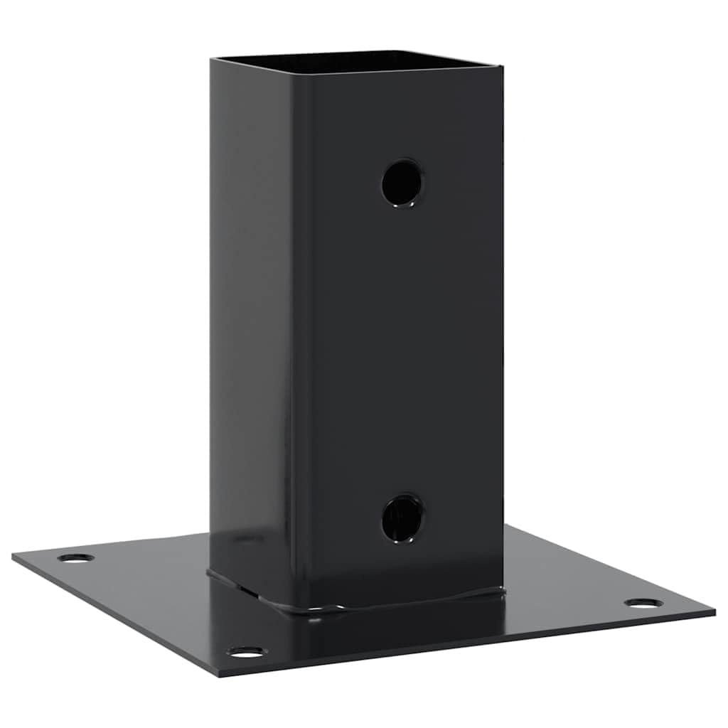 vidaXL Post Bases Square 12 pcs Anthracite 71x71 mm Powder-Coated Steel — image 1