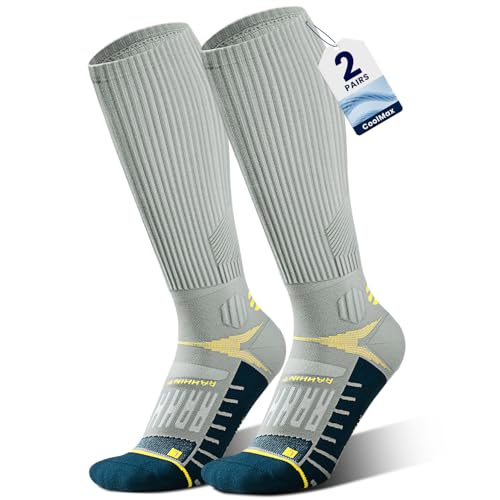 Rahhint Compression Socks for Flying 20-30 mmHg Athletic Socks Knee High Padded Cushion for Long...
