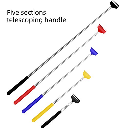 Image of Back Scratcher, WOVTE 4 Pack 4 Color Portable Extendable Stainless Steel Telescoping Back Massagers for Adults Men Women Itch Relief